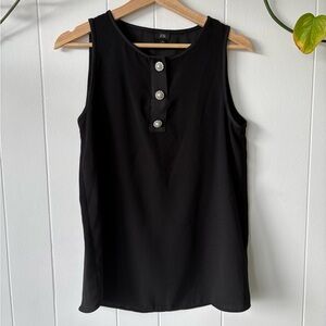 River Island Black Buttoned Tank Top Size 10
